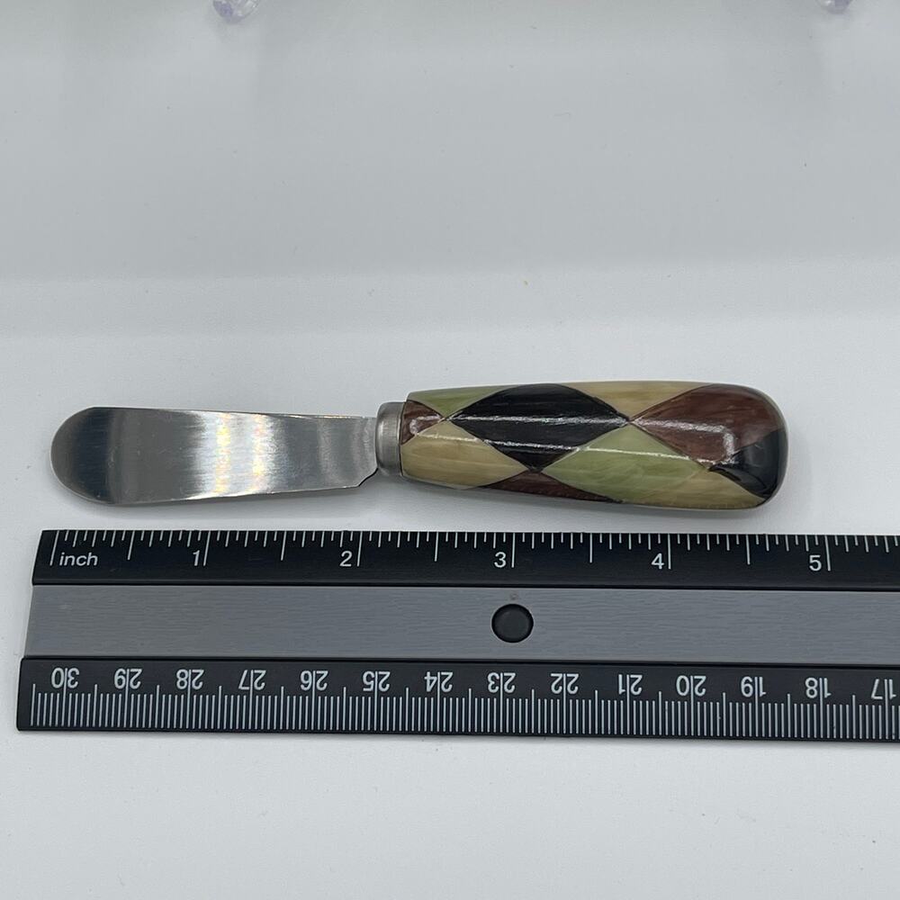 Tabletops Unlimited Harlequin Black Meat & Cheese Tray with Spreader - Picture 8 of 9